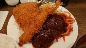 ハンバーグエビフライ