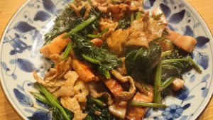 豚ほうれん草ケチャップ炒め