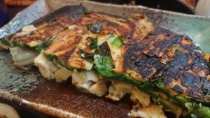 カキとニラのチヂミ