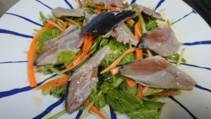 灰干しさんまマリネサラダ仕立て