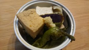 焼いたナスと万願寺とうがらし、厚揚げの白だし煮