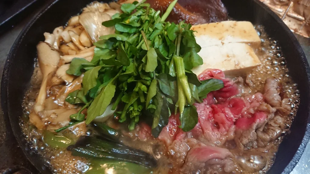 クレソンたっぷりすき焼き