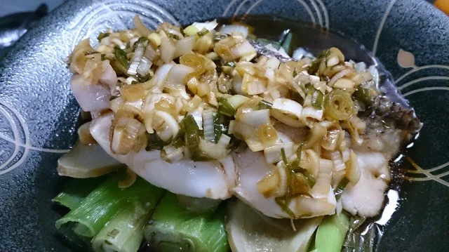 野郎飯流・鯛の紹興酒蒸し 中華風葱だれ