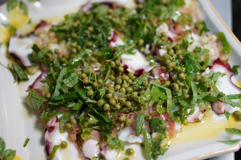 タコと実山椒と大葉のカルパッチョ