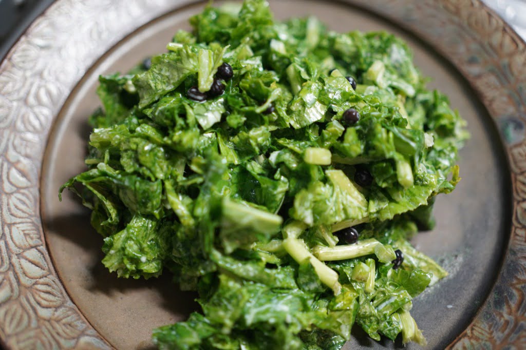 わさび菜と生胡椒のサラダ