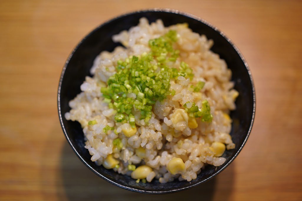 無水鍋で炊くとうもろこし玄米