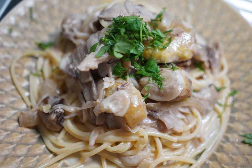 栗と舞茸のクリームスパゲッティ