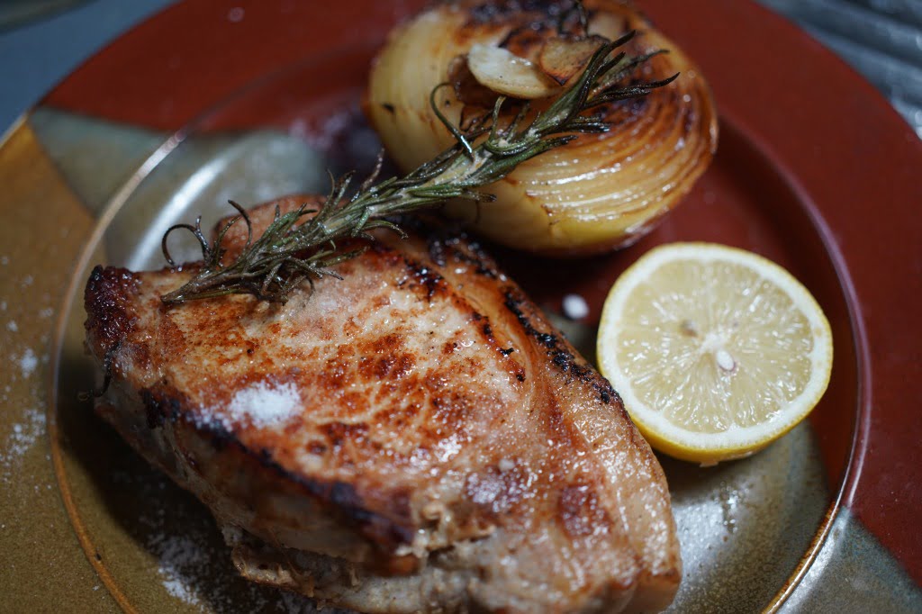 厚切り塩豚ロースと玉ねぎのロースト