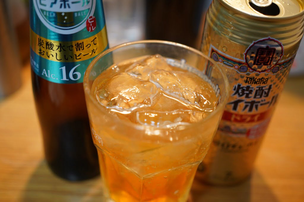 焼酎ハイボールで割ったビアボール