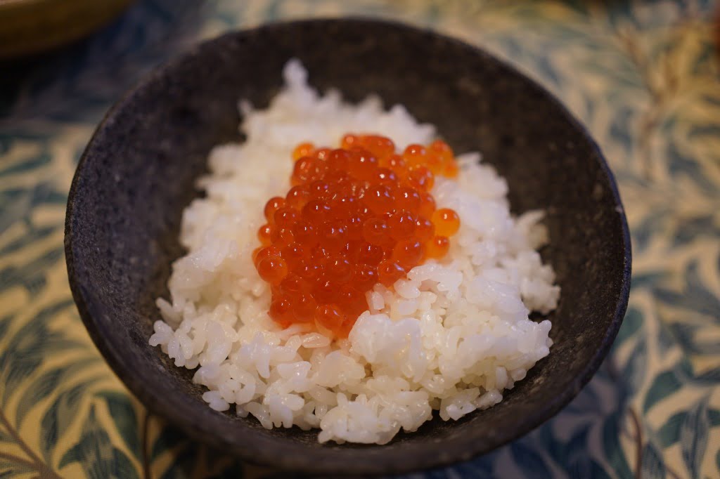 ガス炊きたてで食べるいくらごはん