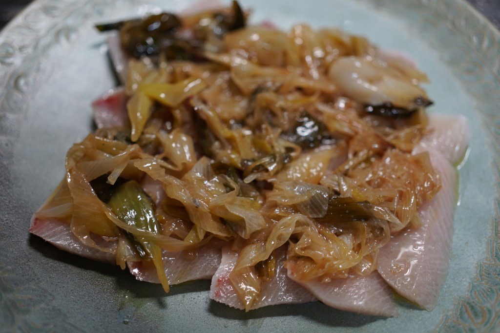 鰤と、とろとろ葱のカルパッチョ