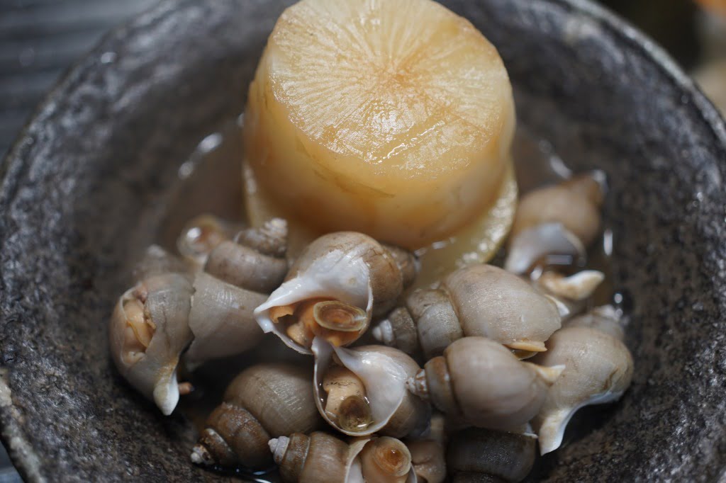 白バイ貝と大根を炊いたやつ