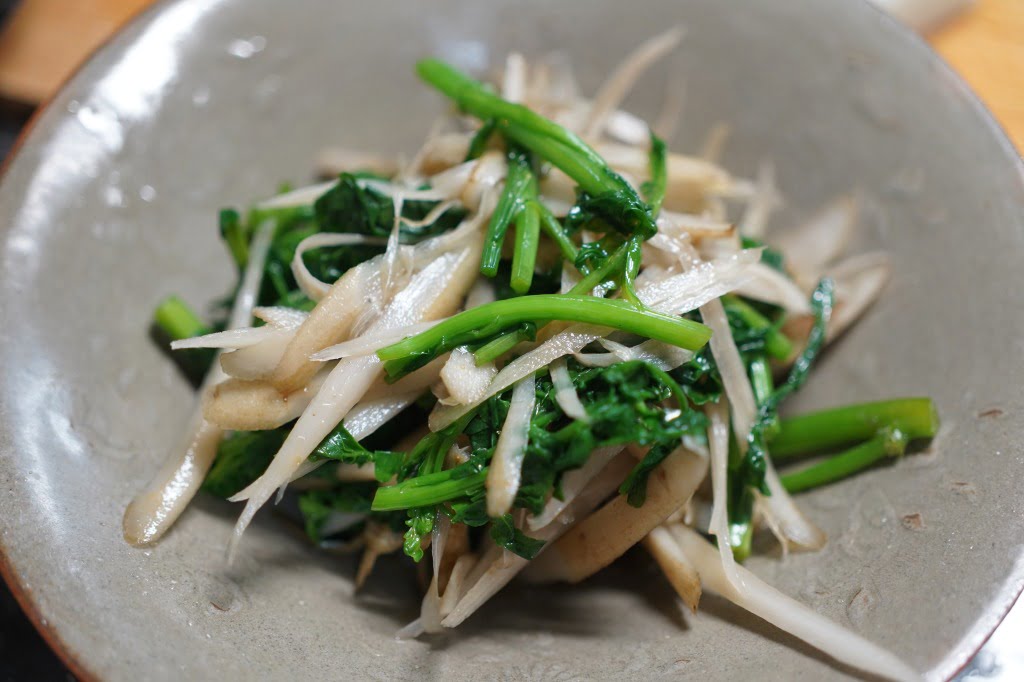 地味で滋味美味い、クレソンとごぼうのだし浸し
