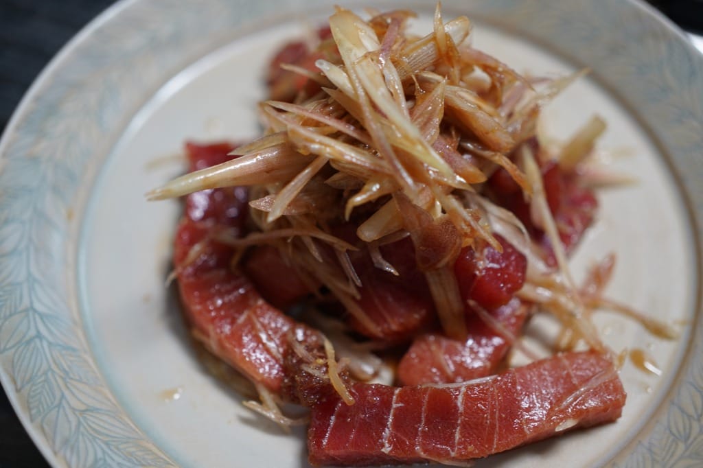 鮪の辛子醤油ヅケ