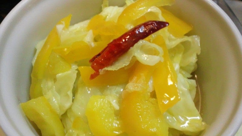 野郎飯流・キャベツとパプリカのレンジアップ白だしオイルサラダ