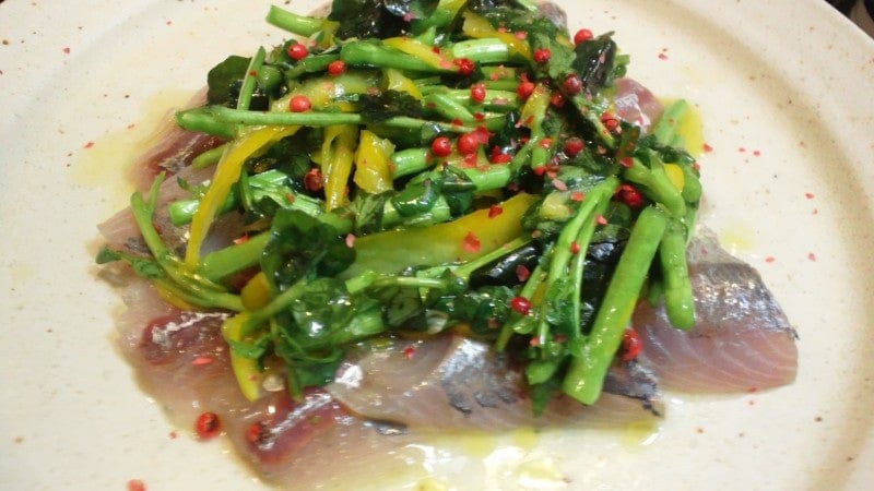野郎飯流・鯵のカルパッチョ クレソン盛り