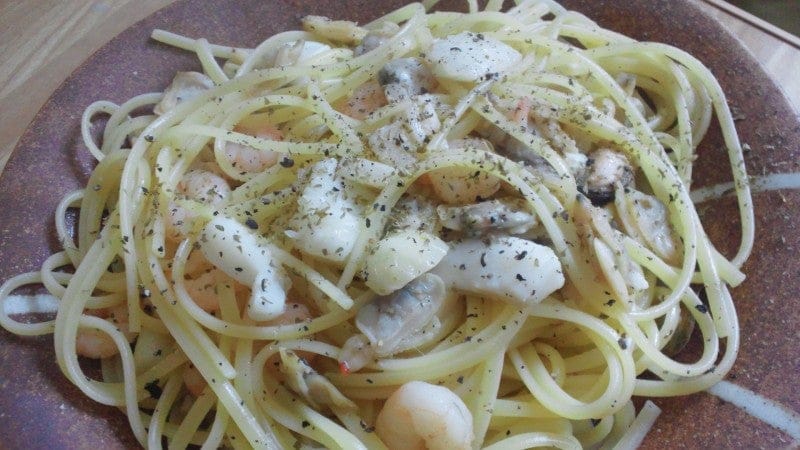 野郎飯流・シーフードミックスを使った簡単なスパゲッティ