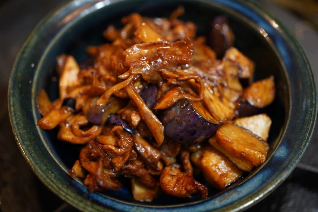 豚と茄子とキノコの味噌マヨ炒め