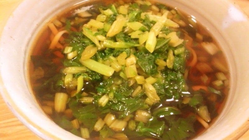 大根葉のにかけ風うどん