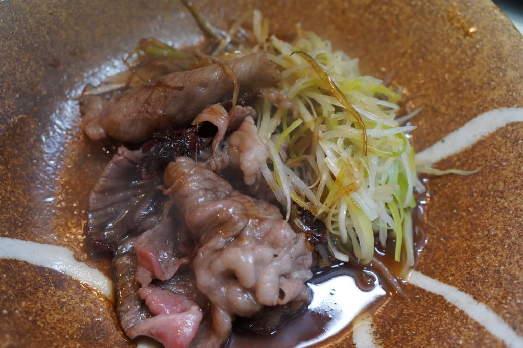 牛肉と白髪ネギのすき焼きを研究する。