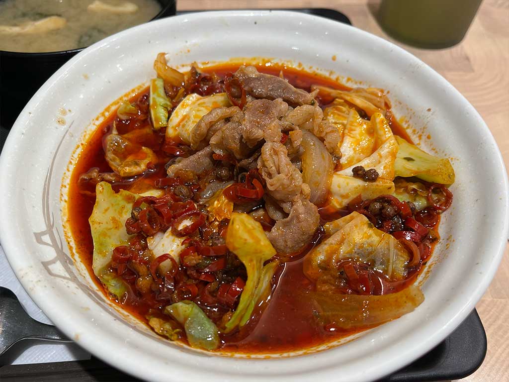 チェーン店なのに一般客ガン無視で素敵!松屋の水煮牛肉