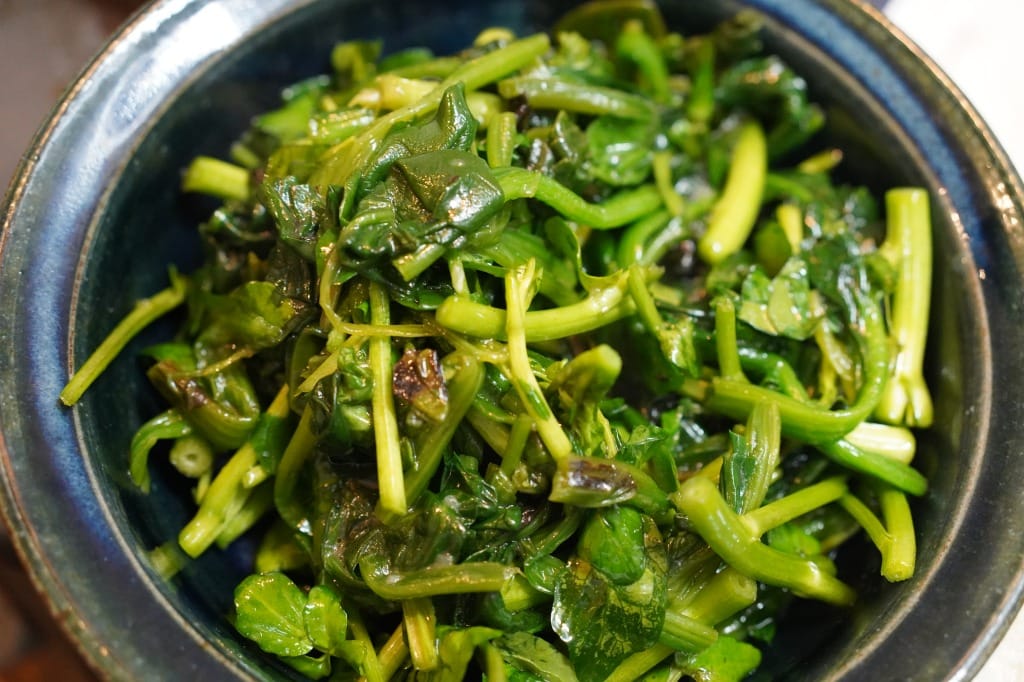 クレソンと焼きほうれん草のナムル