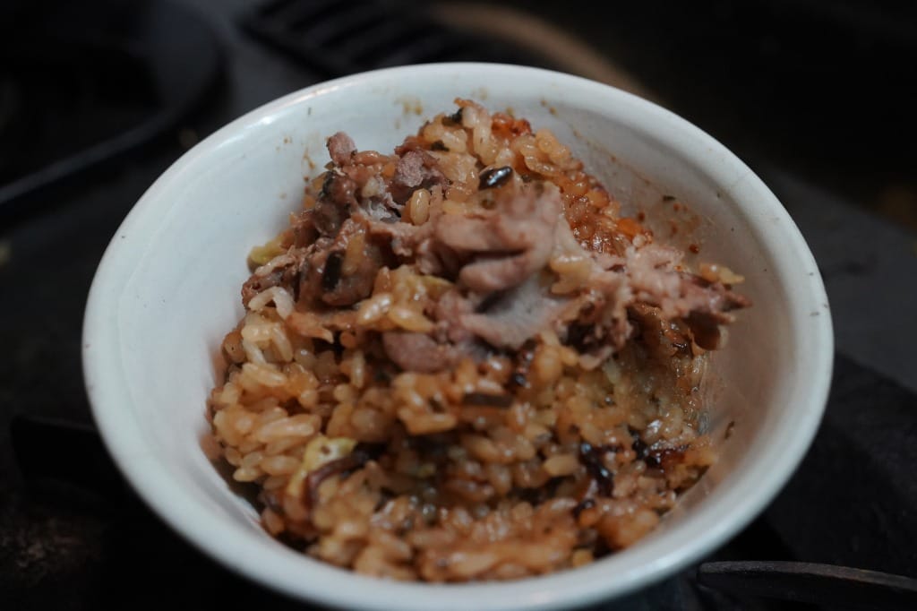 豚キャベツ塩昆布炊き込みご飯