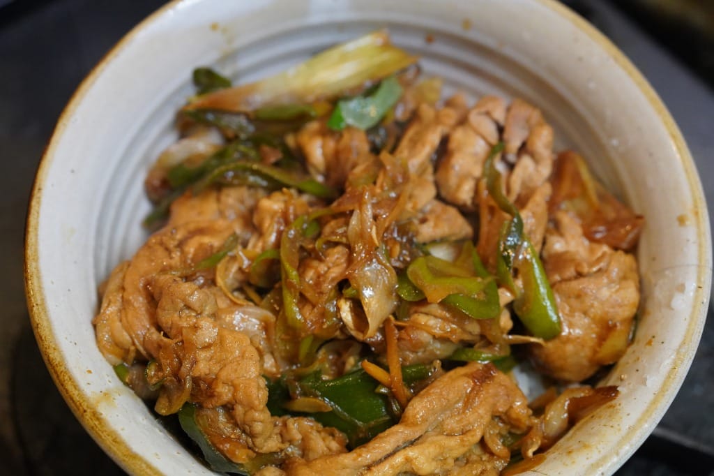 ネギと豚肉たっぷりのすた丼風