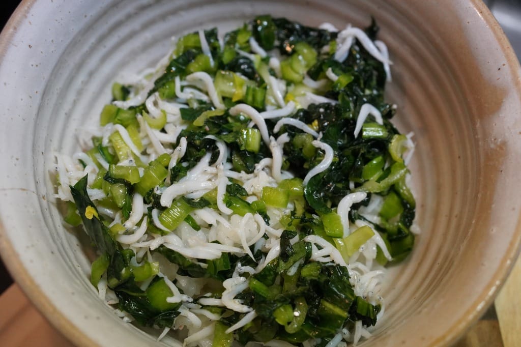 フレッシュ小松菜とちりめんじゃこのご飯