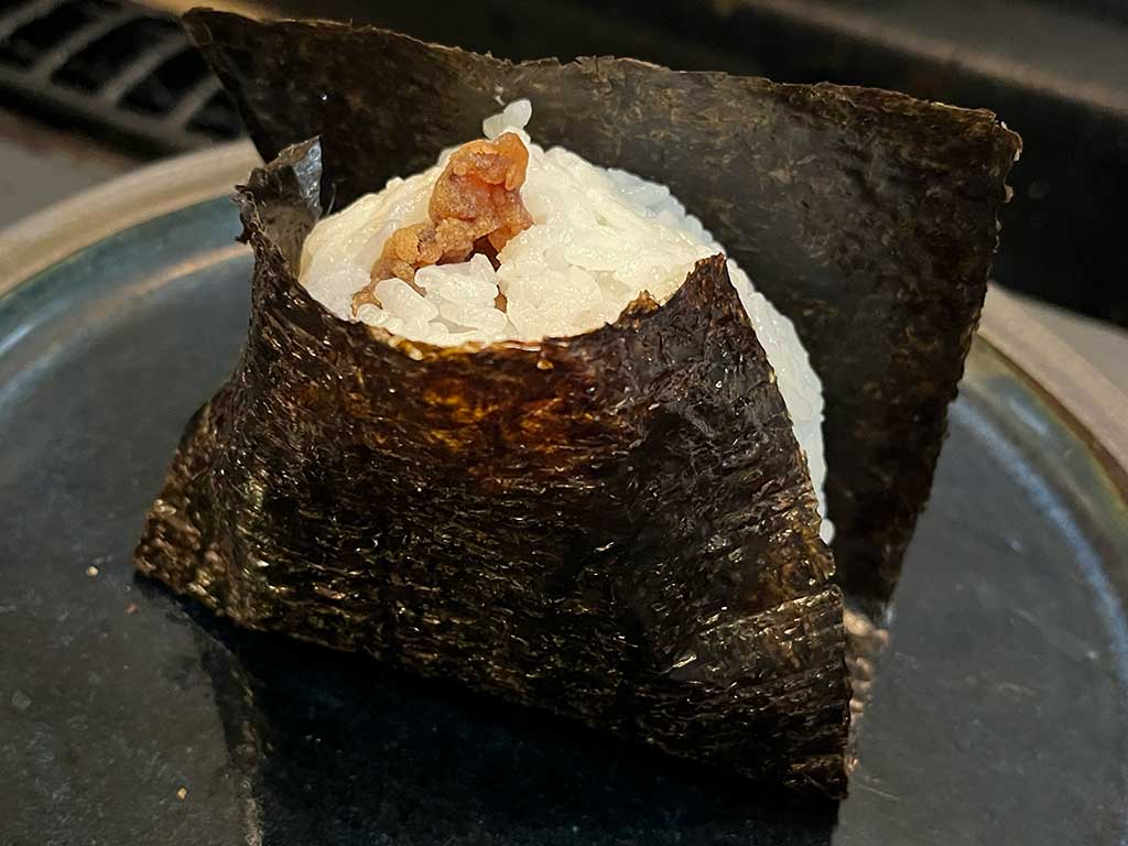 半手作り、唐揚げマヨおにぎり