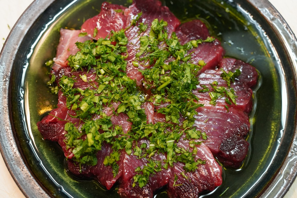 初鰹のシンプルなカルパッチョ