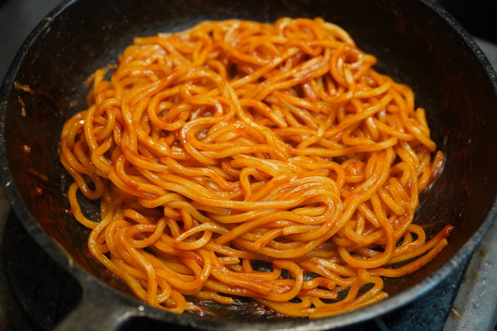 究極にして至高、カラヒグ麺を使ったケチャップスパゲッティ