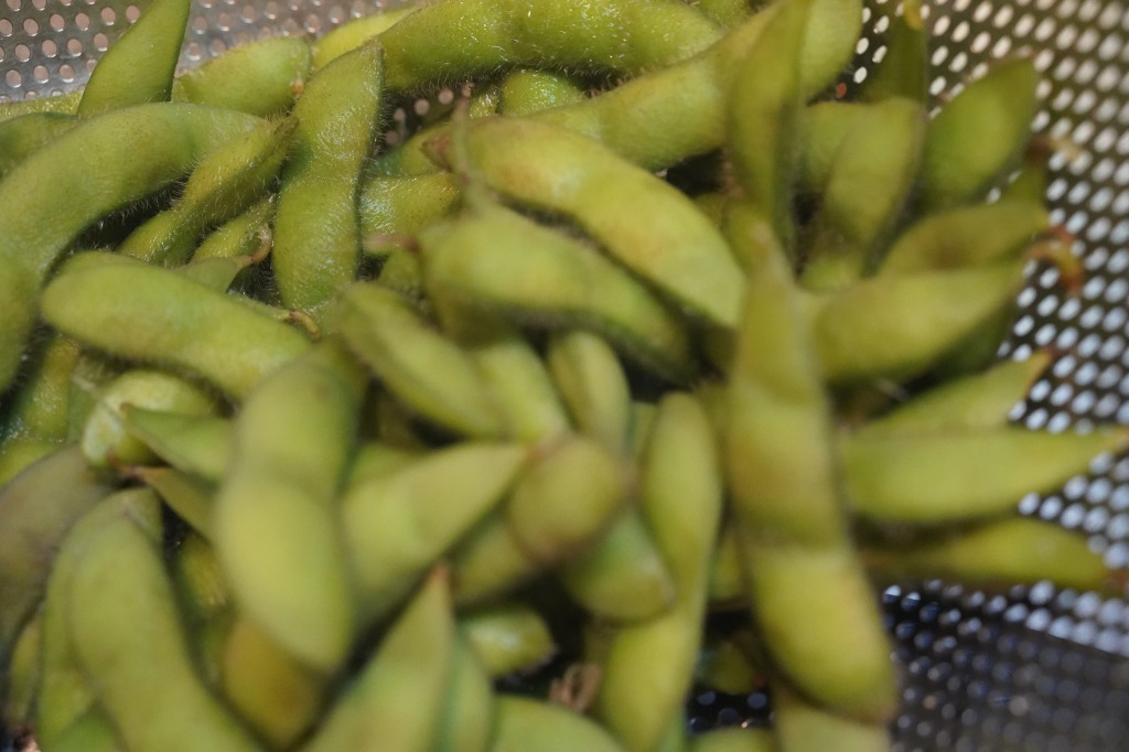 目分量で美味しいふつうの枝豆の塩茹で