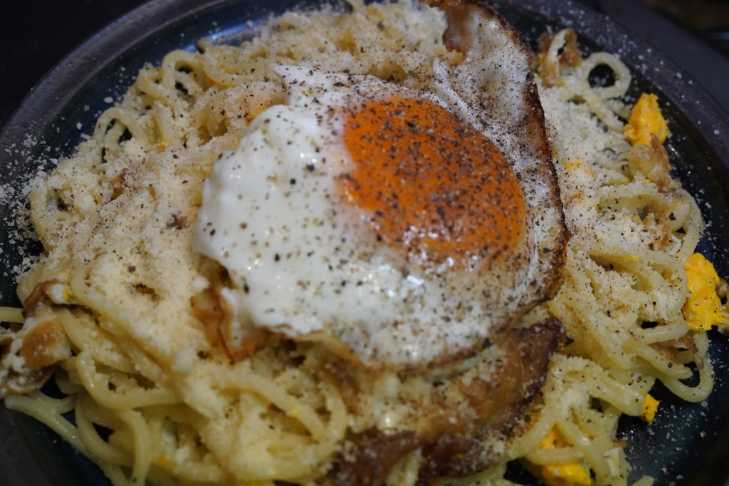 カラヒグ麺で作る、スパゲッティボヴェレッロ